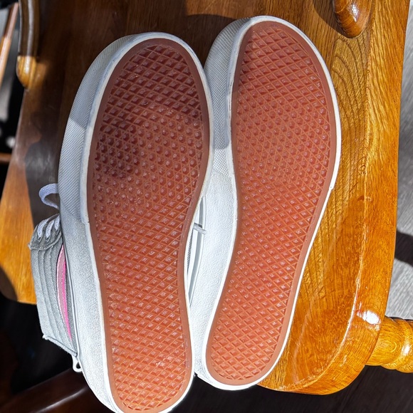 Girls Vans High Top shoes sneakers sz 1 Barbie core Pink Grey - Picture 4 of 7